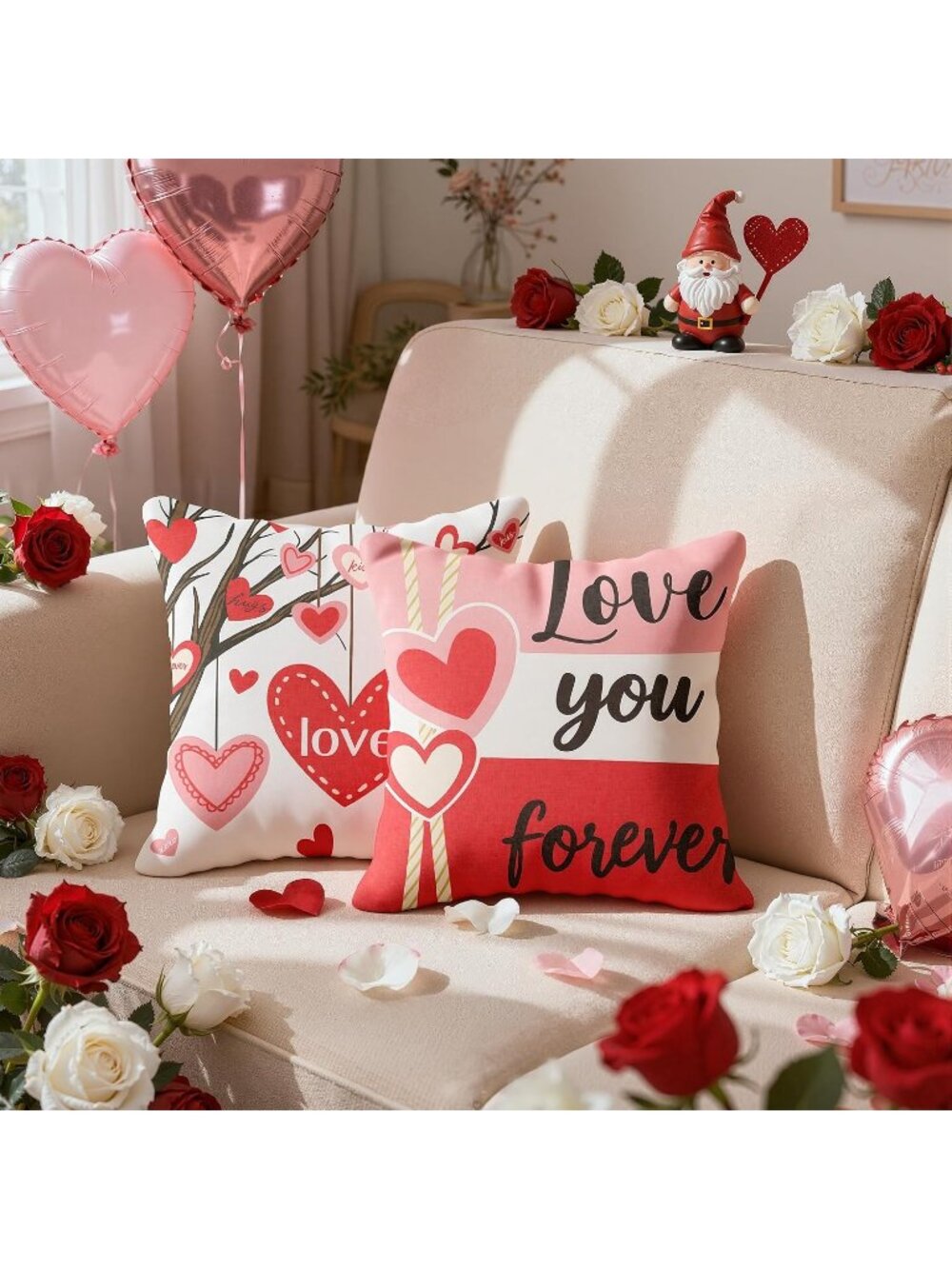 〽️Unisex Red Valentines Day Galentines Heart Party Couch Outdoor Pillow Cover